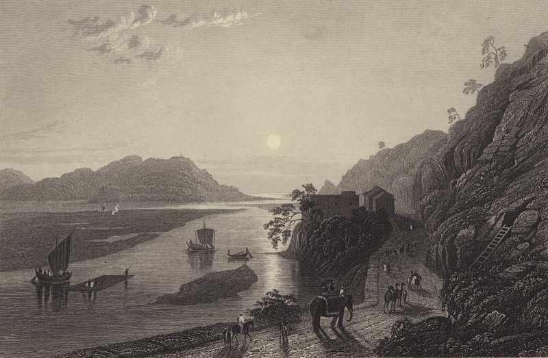 Der Ganges tritt bei Haridwar in die Ebenen ein von English School