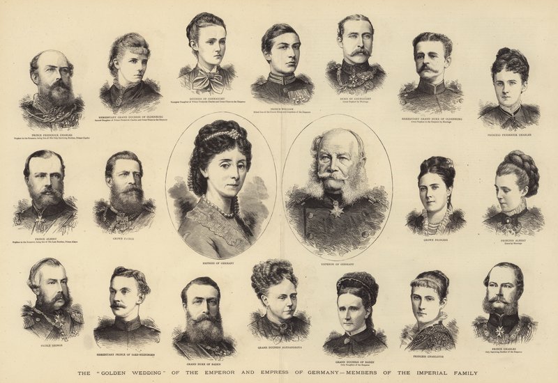 Die "Goldene Hochzeit" des Kaisers und der Kaiserin von Deutschland, Mitglieder der kaiserlichen Familie von English School