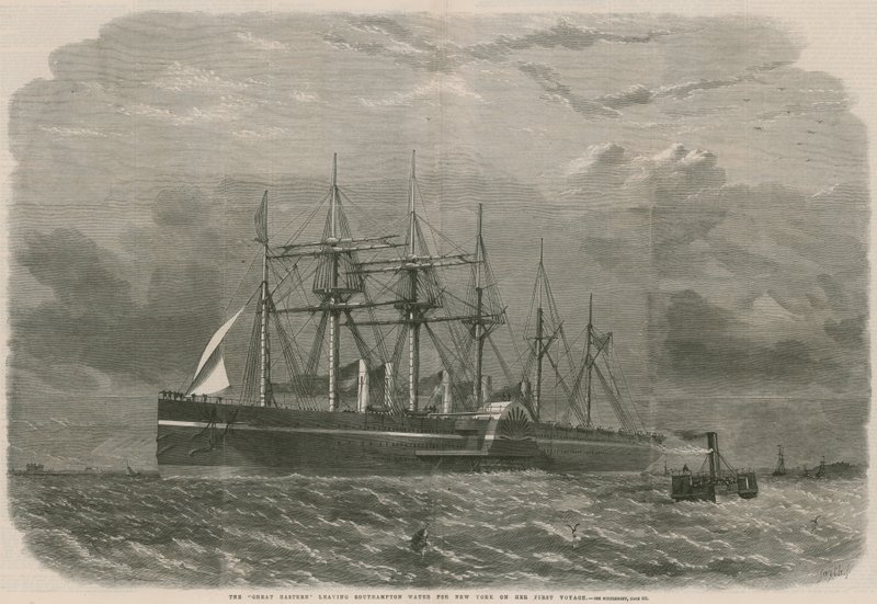 Die Great Eastern verlässt Southampton Water für ihre erste Reise nach New York von English School