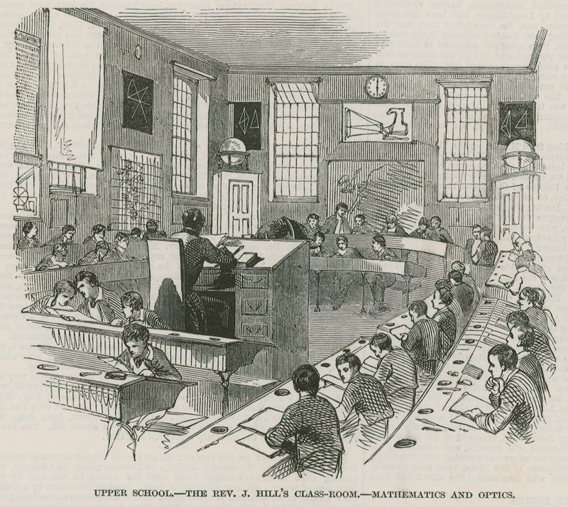 Die Schulen des Greenwich Royal Hospital; Oberschule: Das Klassenzimmer von Reverend J. Hill von English School