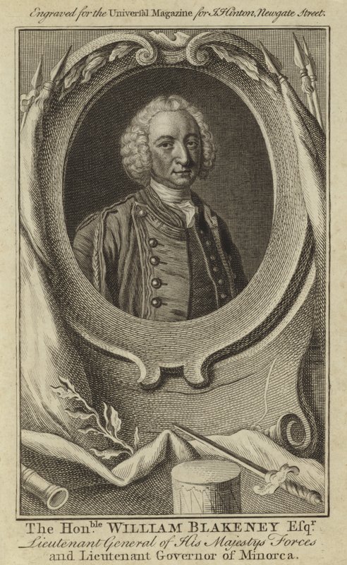 Der Ehrenwerte William Blakeney Esquire, Generalleutnant der Streitkräfte Seiner Majestät und Gouverneur von Menorca von English School