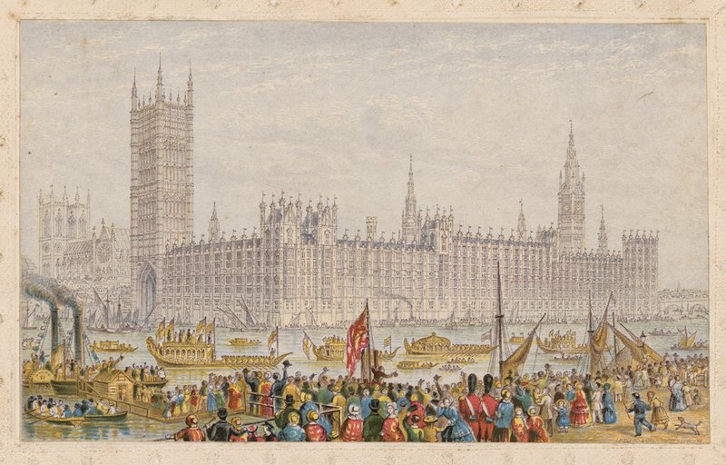 Das Parlamentshaus, Palast von Westminster, London von English School