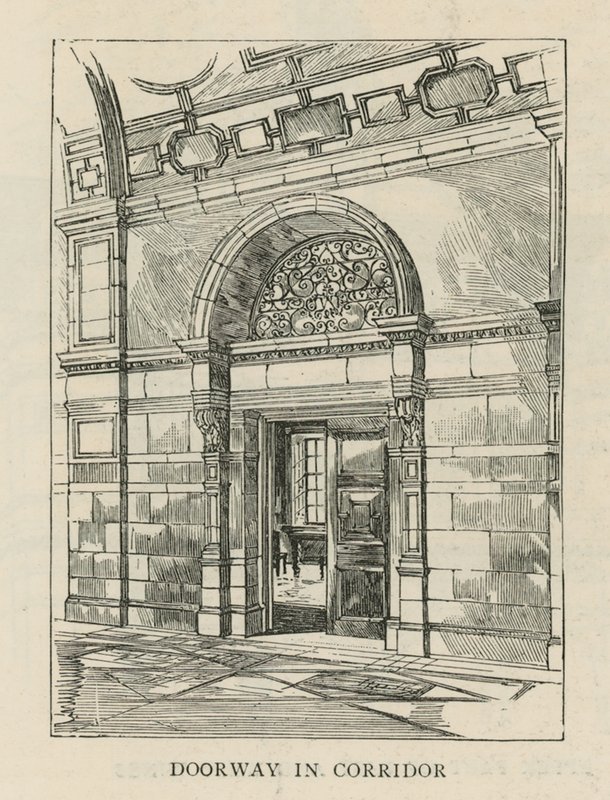Das Imperial Institute: Tür im Korridor von English School