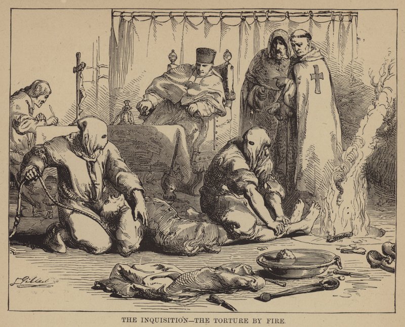 Die Inquisition, die Folter durch Feuer von English School