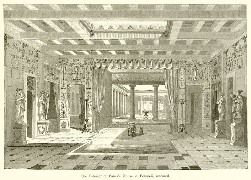 Das Innere des Hauses von Pansa in Pompeji, restauriert von English School