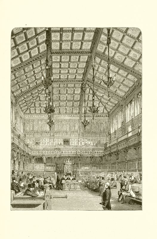 Das Innere des House of Commons von English School