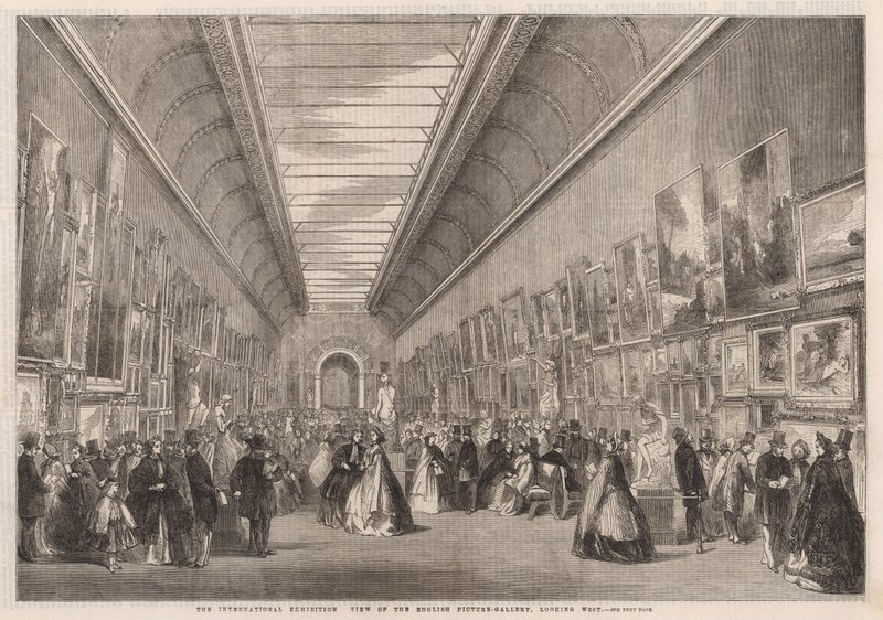 Die Internationale Ausstellung; Ansicht der Englischen Gemäldegalerie von English School