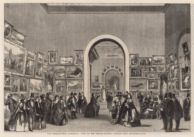 Die Internationale Ausstellung; Blick auf die Gemäldegalerie nach Osten von English School