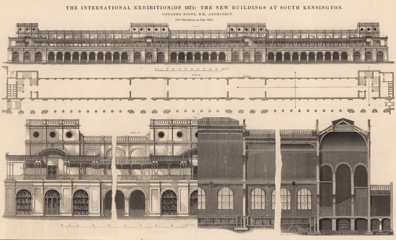 Die Internationale Ausstellung von 1871 - die neuen Gebäude in South Kensington von English School