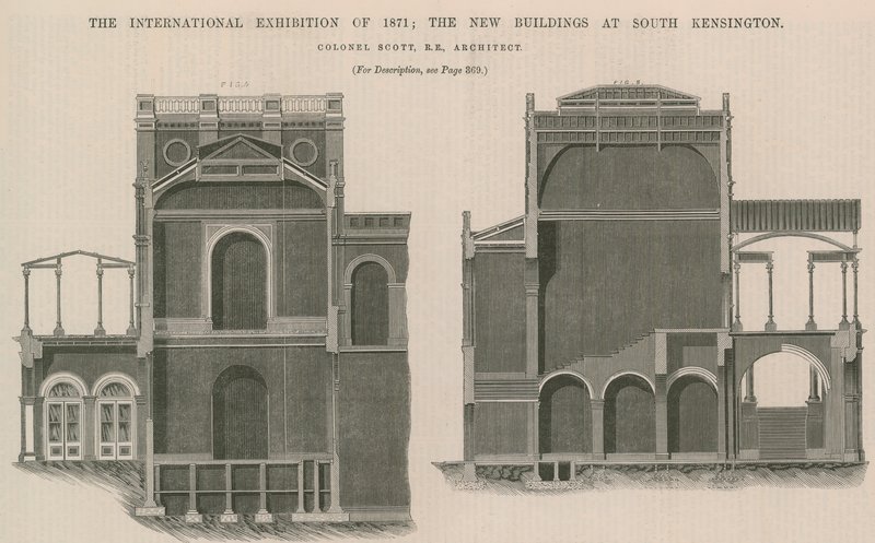 Die Internationale Ausstellung von 1871: Die neuen Gebäude in South Kensington von English School