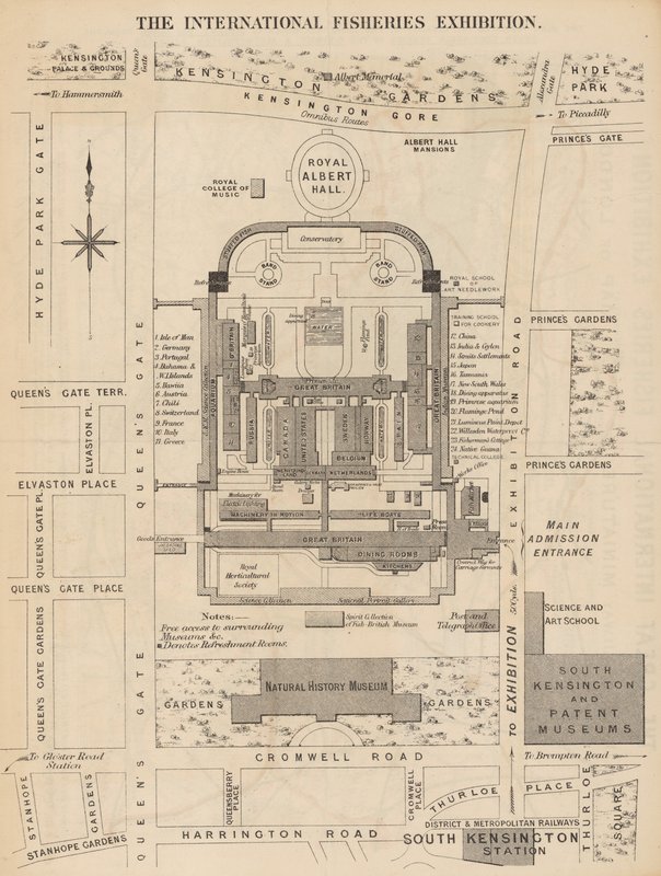 Die internationale Fischereiausstellung, London, 1883 von English School