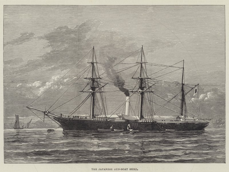 Das japanische Kanonenboot Seiki (Stich) von English School