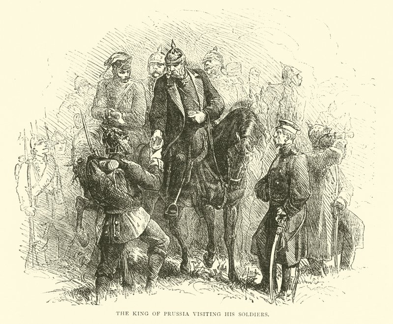 Der König von Preußen besucht seine Soldaten, August 1870 von English School