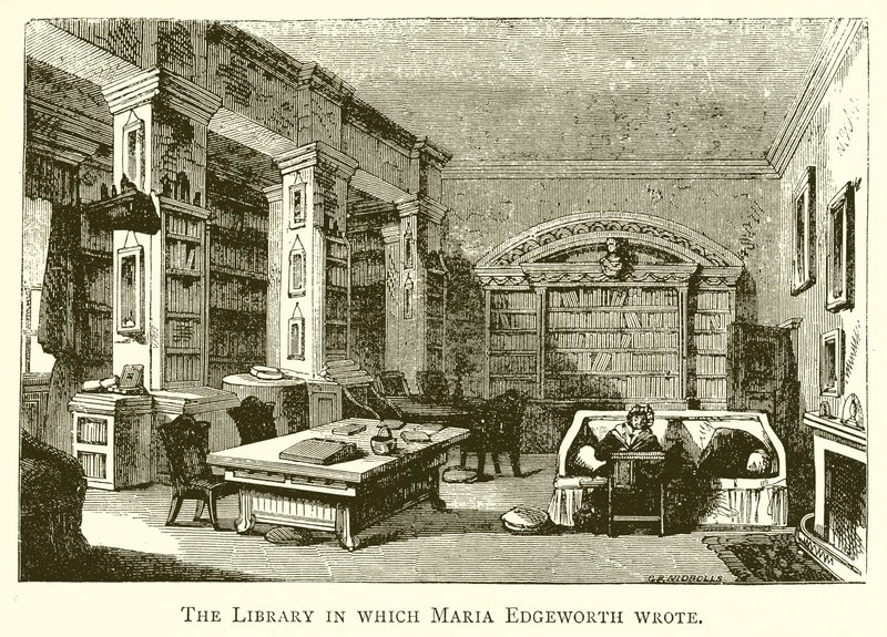 Die Bibliothek, in der Maria Edgeworth schrieb von English School