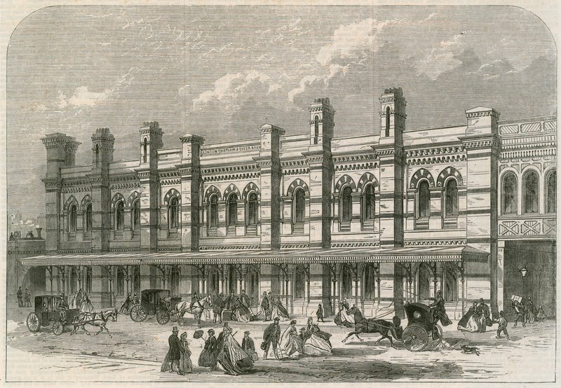 Der Ludgate Hill Bahnhof der London, Chatham und Dover Railway von English School