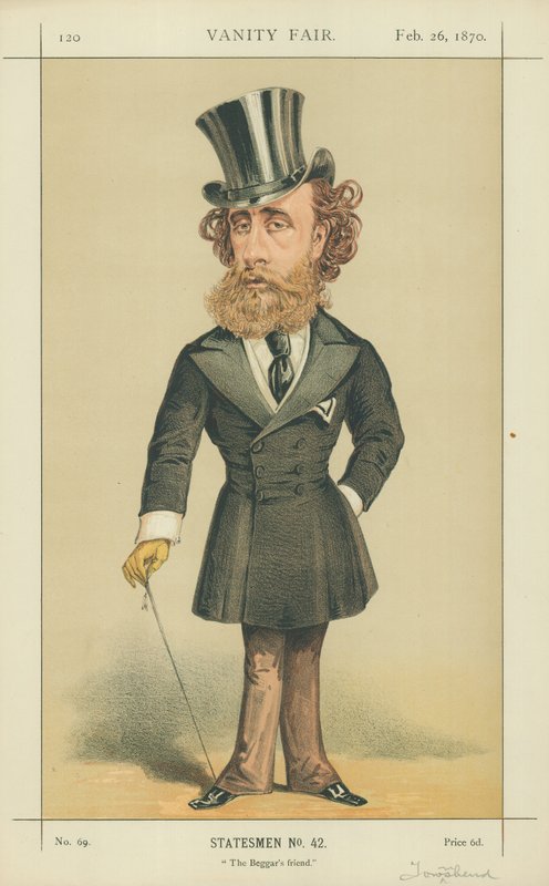 Der Marquis (John) Townshend, Der Freund der Bettler, 26. Februar 1870, Vanity Fair Karikatur von English School