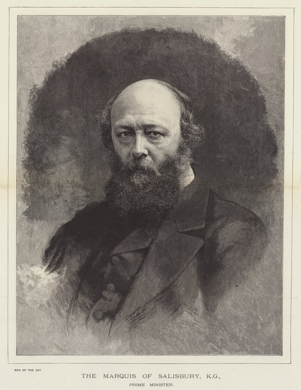 Der Marquis von Salisbury, KG, Premierminister (Stich) von English School
