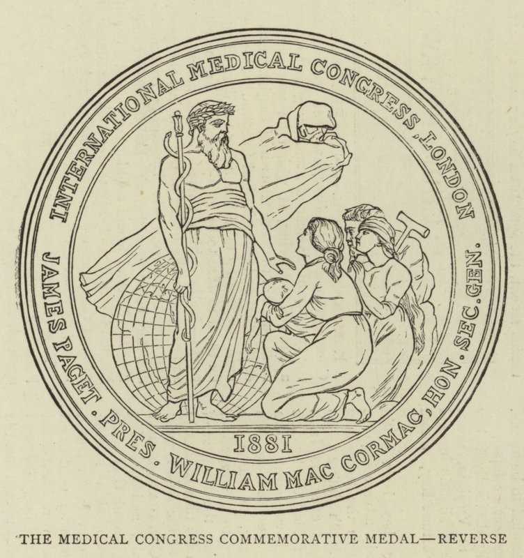 Die Gedenkmedaille des Medizinischen Kongresses, Rückseite (Stich) von English School