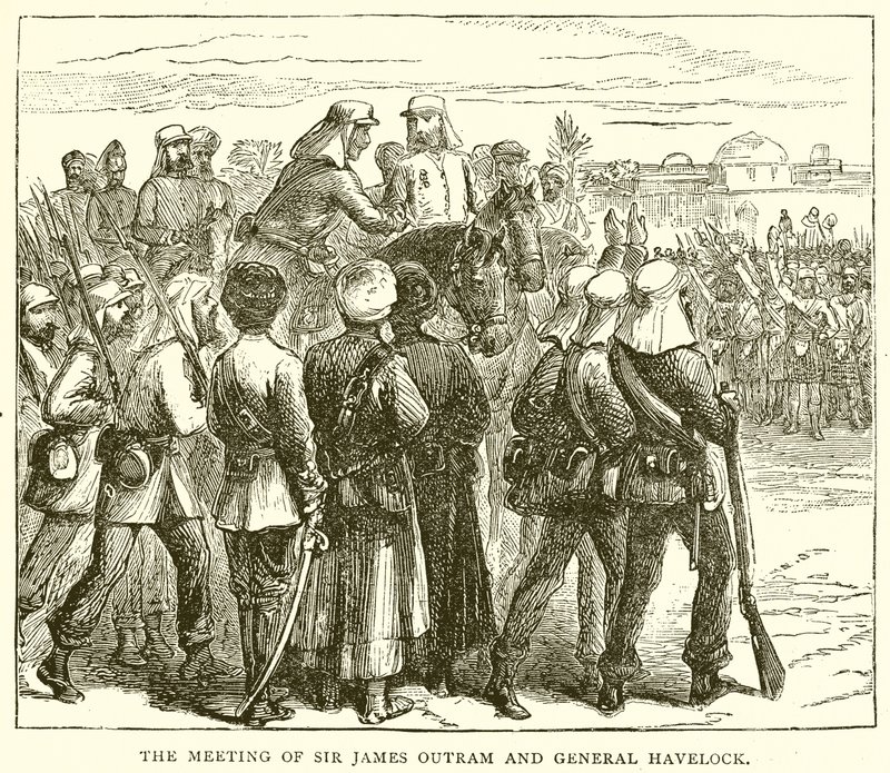 Das Treffen von Sir James Outram und General Havelock von English School