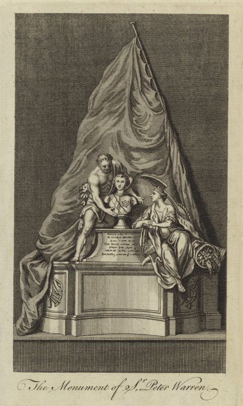 Das Denkmal von Sir Peter Warren von English School