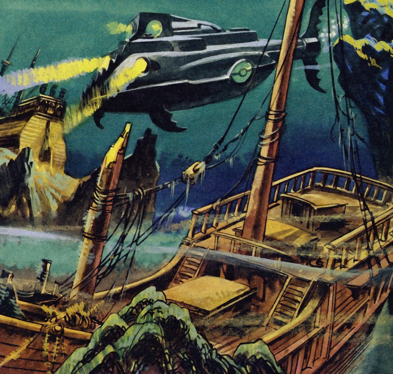 Die Nautilus passierte die Wracks von zwei französischen Galeonen von English School