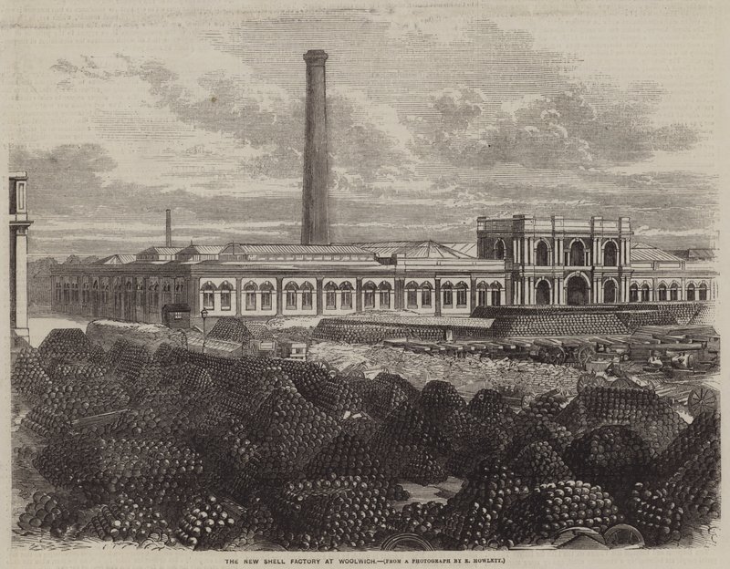 Die neue Granatenfabrik in Woolwich (Gravur) von English School