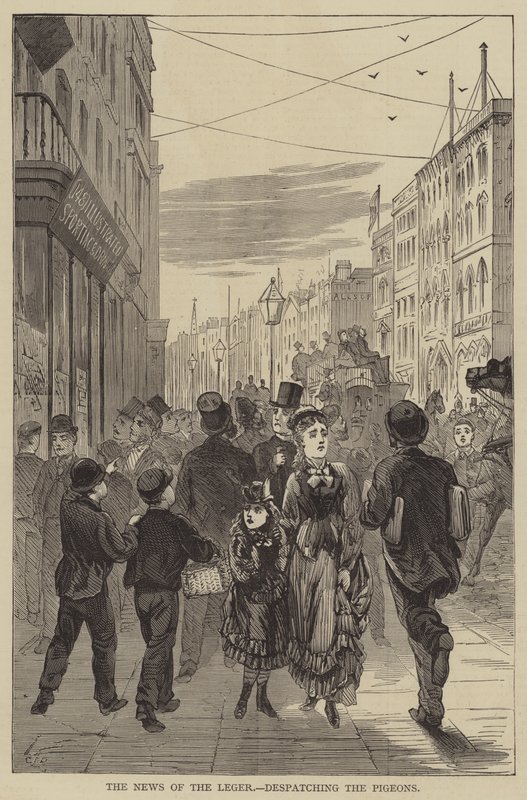 Die Nachricht vom Leger, die Tauben versenden (Gravur) von English School