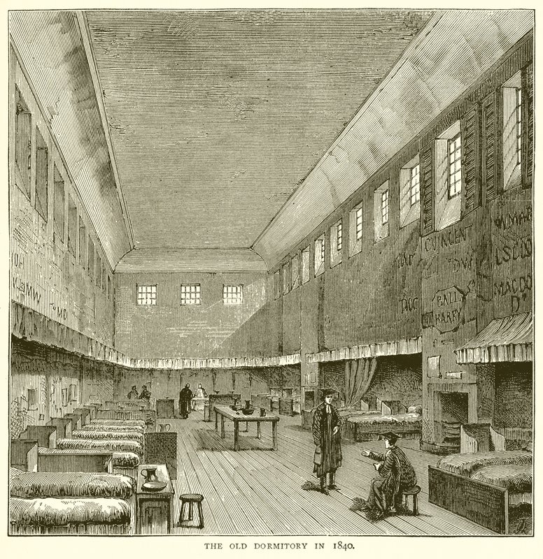 Das alte Schlafsaal im Jahr 1840 von English School