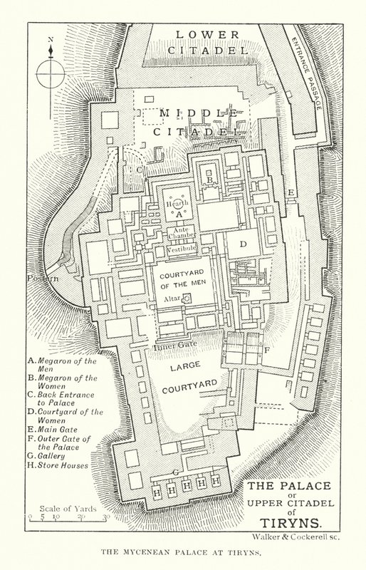 Der Palast oder die obere Zitadelle von Tiryns von English School