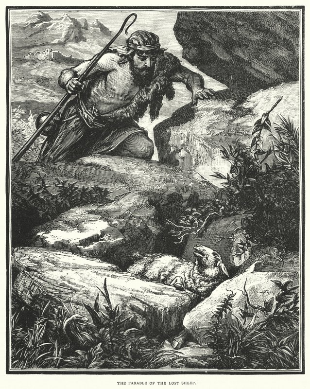 Das Gleichnis vom verlorenen Schaf (Stich) von English School