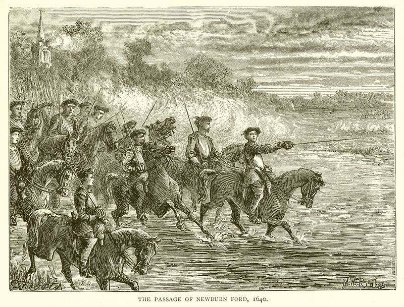 Der Übergang über Newburn Ford, 1640 von English School