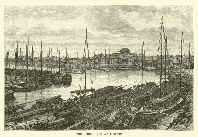 Der Peiho-Fluss bei Tientsin von English School
