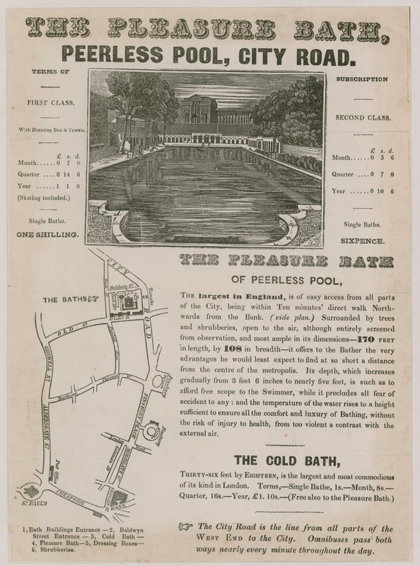 Das Vergnügungsbad, Peerless Pool, City Road von English School