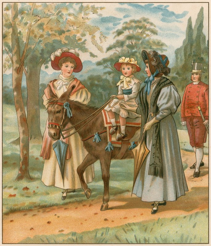 Die Prinzessin Victoria reitet in den Kensington Gardens von English School