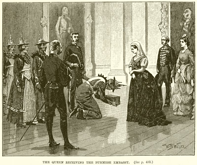 Die Königin empfängt die burmesische Botschaft von English School