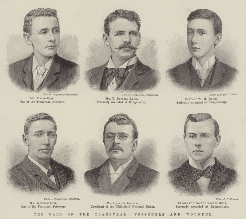 Der Überfall auf den Transvaal, Gefangene und Verwundete (Gravur) von English School