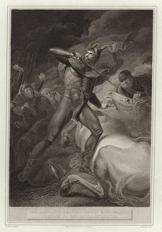 Der entschlossene Auftritt des Earl of Warwick vor der Schlacht von Touton von English School