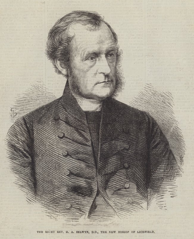 Der rechte ehrwürdige G A Selwyn, DD, der neue Bischof von Lichfield (Stich) von English School