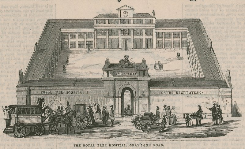 Das Royal Free Hospital, Grays Inn Road, London von English School