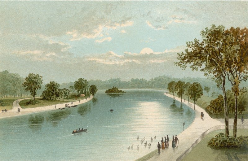 Die Serpentine, von der Brücke aus von English School