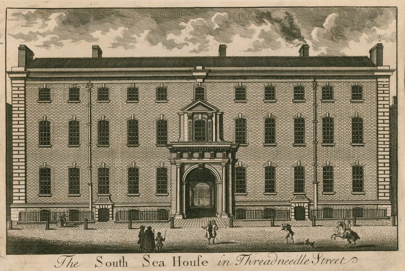 Das South Sea House in der Threadneedle Street, London von English School