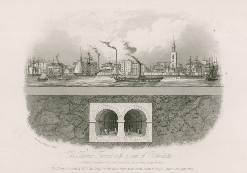 Der Thames-Tunnel mit Blick auf Rotherhithe von English School