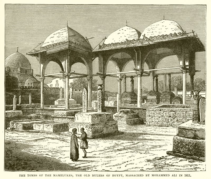 Die Gräber der Mameluken, die alten Herrscher Ägyptens, massakriert von Mohammed Ali im Jahr 1811 von English School