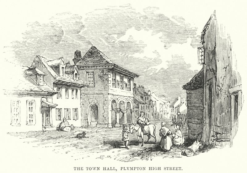Das Rathaus, Plympton High Street (Gravur) von English School