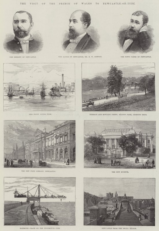 Der Besuch des Prinzen von Wales in Newcastle-on-Tyne (Stich) von English School