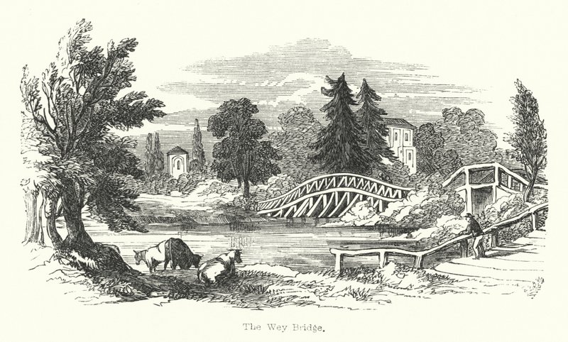 Die Wey Brücke (Stich) von English School