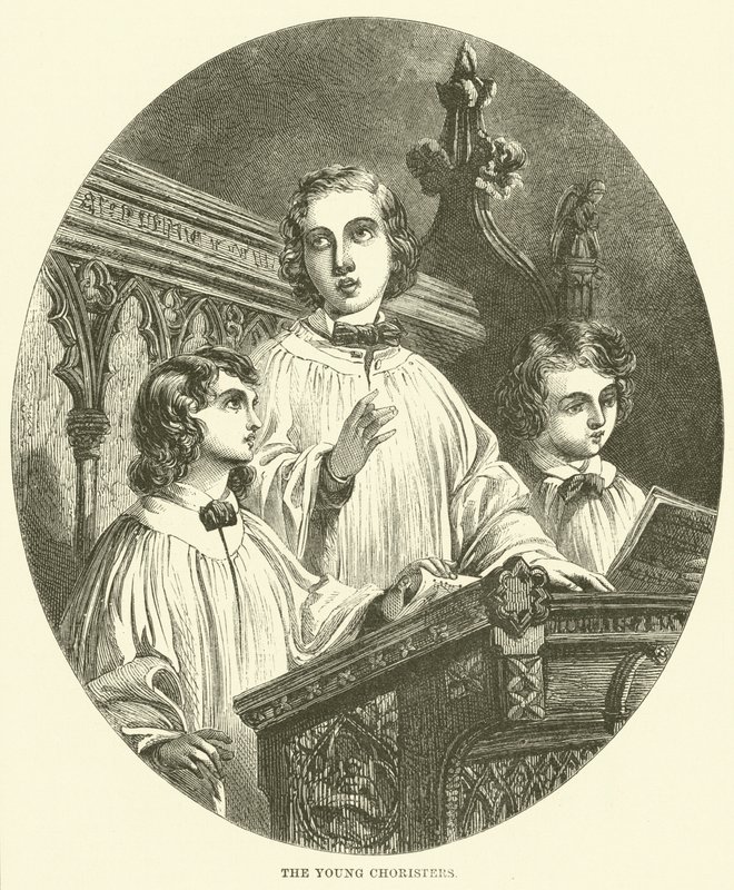 Die jungen Chorsänger (Gravur) von English School