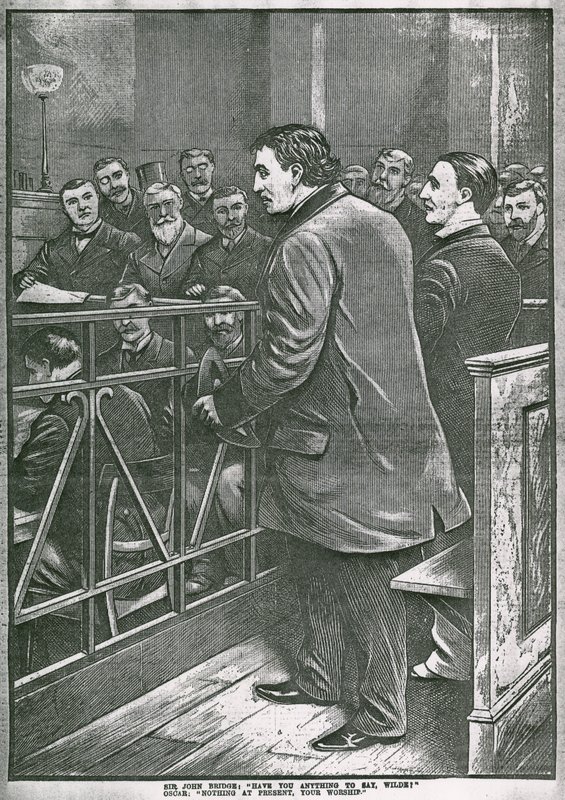Die Verhaftung von Oscar Wilde: Wilde im Dock von English School