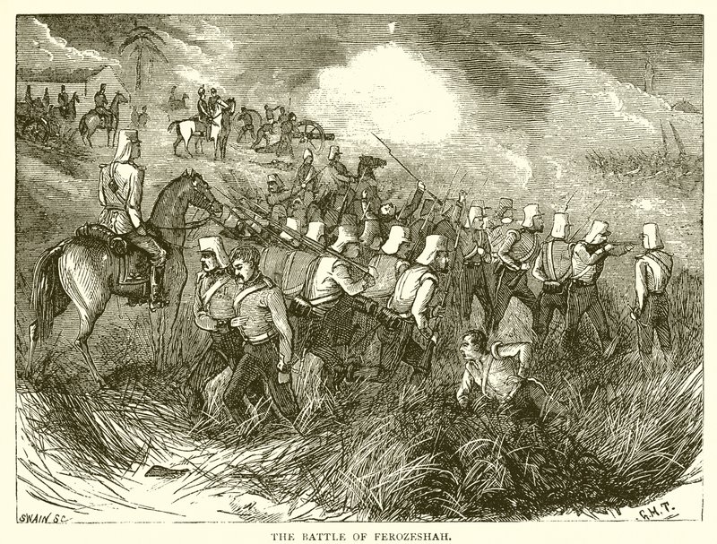 Die Schlacht von Ferozeshah (1845) von English School
