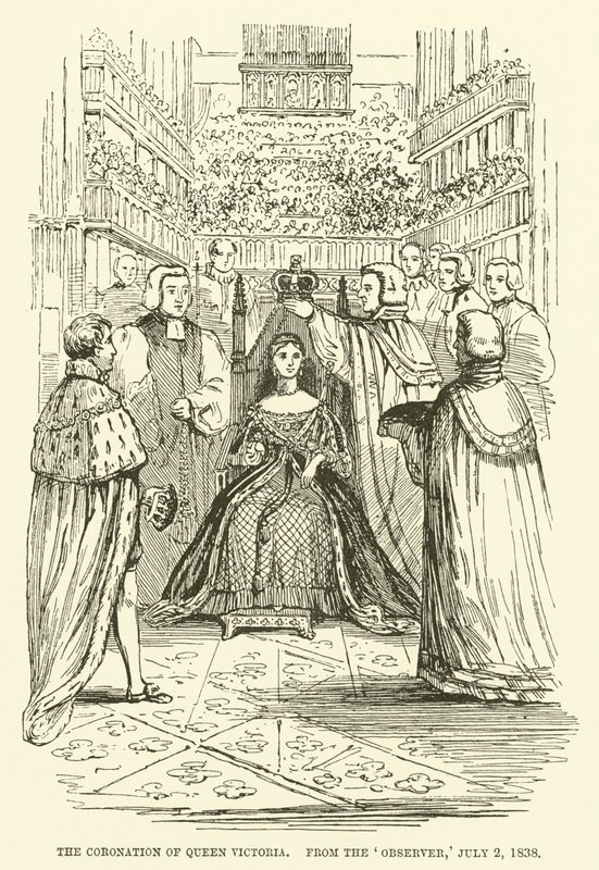 Die Krönung von Königin Victoria, aus dem Observer, 2. Juli 1838 von English School
